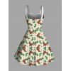 Robe de Noël mignonne Père Noël, nœud papillon, cloche, imprimé écossais, robe en fausse fourrure - Vert XXXXXL | US 20