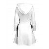 Robe à capuche de Noël, jolie robe à capuche à lacets avec imprimé Père Noël - Blanc XXL | US 14