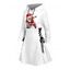 Robe à capuche de Noël, jolie robe à capuche à lacets avec imprimé Père Noël - Blanc XXL | US 14