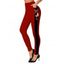 Leggings de Noël Leggings skinny à imprimé Père Noël, élan, flocon de neige et blocs de couleur - Rouge Vineux S | US 4