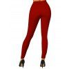 Leggings de Noël Leggings skinny à imprimé Père Noël, élan, flocon de neige et blocs de couleur - Rouge Vineux S | US 4
