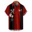 Chemise de Noël pour homme, imprimé Père Noël, élan, flocon de neige, rayures colorblock - Rouge M