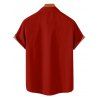 Chemise de Noël pour homme, imprimé Père Noël, élan, flocon de neige, rayures colorblock - Rouge M
