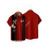 Chemise de Noël pour homme, imprimé Père Noël, élan, flocon de neige, rayures colorblock - Rouge M