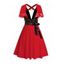Robe de Noël avec ceinture croisée et imprimé 3D, motif cloche et flocon de neige - Rouge M | US 6