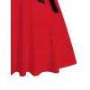 Robe de Noël avec ceinture croisée et imprimé 3D, motif cloche et flocon de neige - Rouge M | US 6