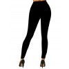 Leggings gothiques d'Halloween imprimés têtes de mort, leggings skinny taille haute élastiques - Noir XXL | US 14