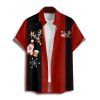 Christmas Couple Outfit Santa Claus Snowflake Elk Print Dress and Shirt Set - Rouge S | US 4