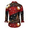 Holiday Couple Outfit Snowflake Christmas Tree Print Belt Dress and Shirt Set - Noir S | US 4