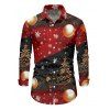 Holiday Couple Outfit Snowflake Christmas Tree Print Belt Dress and Shirt Set - Noir S | US 4