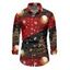 Chemise de vacances pour homme à manches longues avec imprimé sapin de Noël et flocons de neige - Rouge 5XL