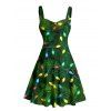 Robe de vacances à imprimé éléments de sapin de Noël et col en cœur - PLANT GREEN XXXXXL | US 20
