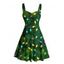 Robe de vacances à imprimé éléments de sapin de Noël et col en cœur - PLANT GREEN XXXXXL | US 20