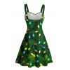 Robe de vacances à imprimé éléments de sapin de Noël et col en cœur - PLANT GREEN XXXXXL | US 20