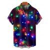 Chemise de Noël pour homme, boutonnée, imprimée de flocons de neige - Noir 5XL