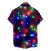 Chemise de Noël pour homme, boutonnée, imprimée de flocons de neige - Noir 5XL