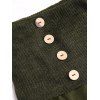 Pull à épaules dénudées, boutonnage faux, couleur unie, manches longues - Vert Armée XXL