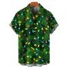 Chemise de vacances pour homme, chemise boutonnée à imprimé éléments de sapin de Noël - PLANT GREEN 5XL