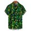 Chemise de vacances pour homme, chemise boutonnée à imprimé éléments de sapin de Noël - PLANT GREEN 5XL