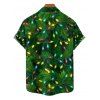 Chemise de vacances pour homme, chemise boutonnée à imprimé éléments de sapin de Noël - PLANT GREEN 5XL