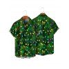 Chemise de vacances pour homme, chemise boutonnée à imprimé éléments de sapin de Noël - PLANT GREEN 5XL