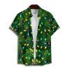 Chemise de vacances pour homme, chemise boutonnée à imprimé éléments de sapin de Noël - PLANT GREEN 5XL