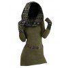 Women Outfit Ethnic Print Skew Neck O Ring Knitted Dress and Earrings Boots Set - Vert Armée S | US 4