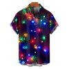 Christmas Couple Outfit Snowflake Colored Printed Dress and Shirt Set - Noir S | US 4