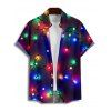 Christmas Couple Outfit Snowflake Colored Printed Dress and Shirt Set - Noir S | US 4