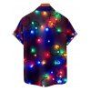 Christmas Couple Outfit Snowflake Colored Printed Dress and Shirt Set - Noir S | US 4