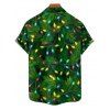 Holiday Couple Outfit Christmas Tree Elements Print Dress and Shirt Set - PLANT GREEN S | US 4