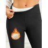 Women Outfit Ethnic Print O Ring Knitted Dress and Fleece-Lined Leggings Set - café S | US 4