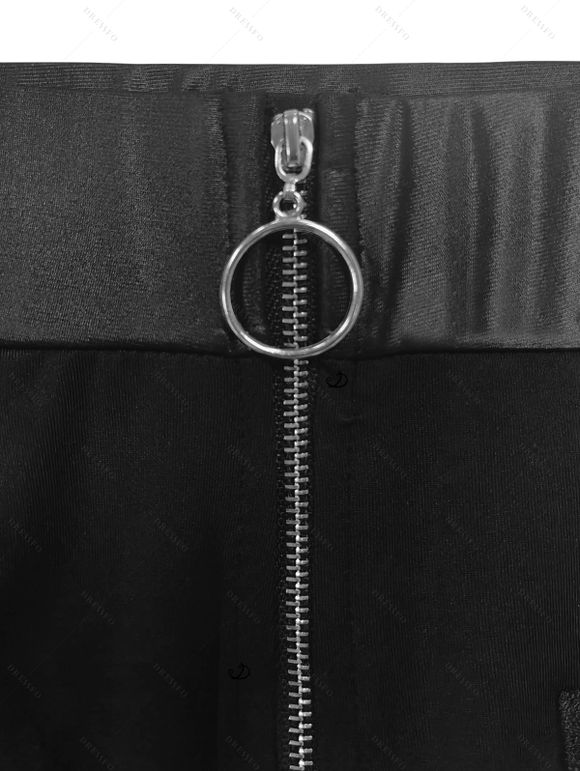 Women Outfit Cable Knit Hooded Cardigan and Zipper Buckle Leggings Set - Blanc S | US 4