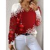 Pull de Noël en tricot à imprimé flocons de neige et blocs de couleur - Rouge XL | US 12