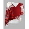 Pull de Noël en tricot à imprimé flocons de neige et blocs de couleur - Rouge XL | US 12