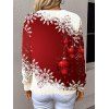 Pull de Noël en tricot à imprimé flocons de neige et blocs de couleur - Rouge XL | US 12
