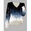 Pull ajouré à imprimé flocon de neige et sapin de Noël - Bleu de Minuit XL | US 12