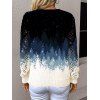 Pull ajouré à imprimé flocon de neige et sapin de Noël - Bleu de Minuit XL | US 12