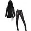 Women Outfit Lace Up Hoodie Top and Zipper Buckle Leggings Set - Rouge Vineux S | US 4