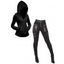 Women Outfit Cable Knit Hooded Cardigan and Zipper Buckle Leggings Set - Blanc S | US 4