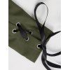 Women Outfit Solid Color Ruched Cinched Top and Zipper Buckle Leggings Set - Vert Armée S | US 4