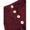 Women Outfit Off the Shoulder Mock Button Sweater and Buckle Leggings Set - Rouge Vineux S | US 4