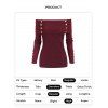 Women Outfit Off the Shoulder Mock Button Sweater and Buckle Leggings Set - Rouge Vineux S | US 4
