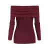 Women Outfit Off the Shoulder Mock Button Sweater and Buckle Leggings Set - Rouge Vineux S | US 4