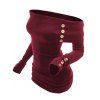 Women Outfit Off the Shoulder Mock Button Sweater and Buckle Leggings Set - Rouge Vineux S | US 4