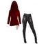 Women Outfit Lace Up Hoodie Top and Zipper Buckle Leggings Set - Rouge Vineux S | US 4