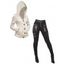 Women Outfit Cable Knit Hooded Cardigan and Zipper Buckle Leggings Set - Blanc S | US 4