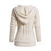 Women Outfit Cable Knit Hooded Cardigan and Zipper Buckle Leggings Set - Blanc S | US 4