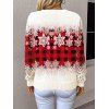 Pull en tricot de Noël à imprimé écossais et flocons de neige - Rouge XL | US 12