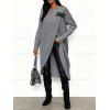 Haut en tricot long de couleur unie, pull à bretelles avec boucle et superposition - Gris XL | US 12